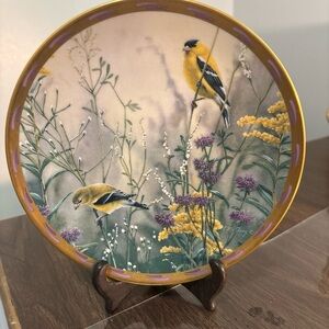 Floral Bird Design Decorative Plate by lenox morning splendor